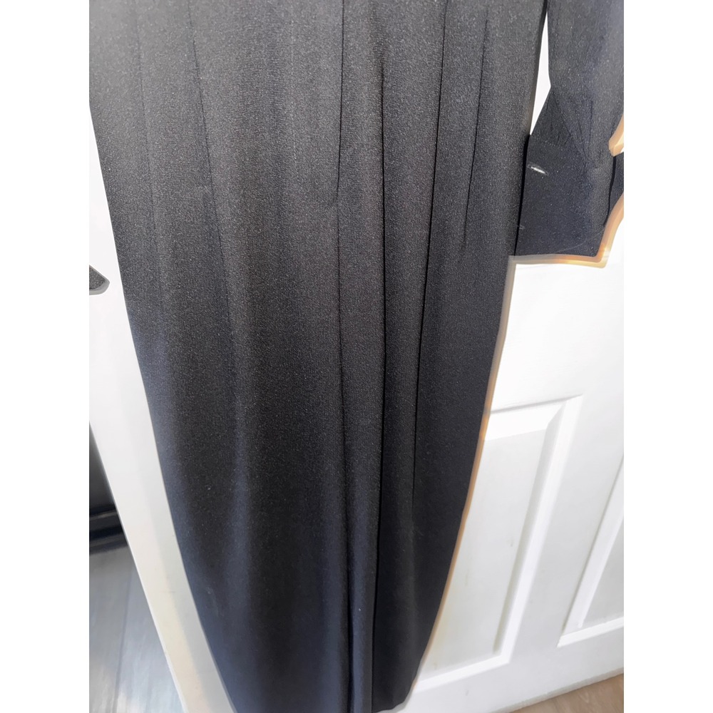 Liz Claiborne VINTAGE Petite Black Beaded Long Sleeve‎ Belted Jumpsuit Size 4 - Picture 8 of 8